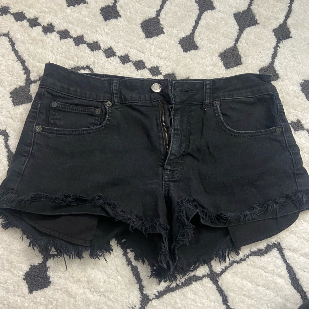American Eagle black jean shorts